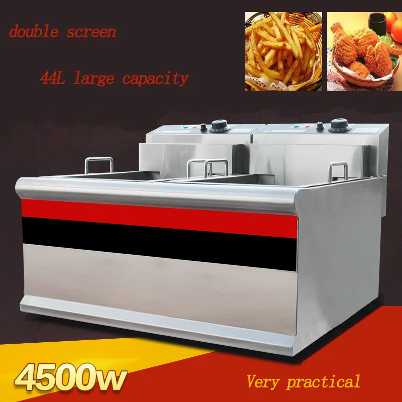 1PC Thickened Double cylinder electric fryer commercial fryer fryer