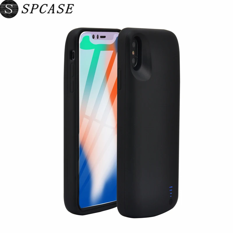 Kopen SPCASE 6000 mah Draagbare Batterij Oplader Voor iphone Xs Max Xs Xr Externe Power Bank Terug Opladen Cover Voor iPhone X