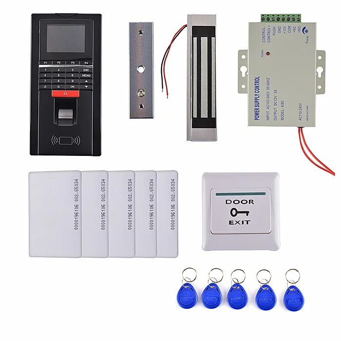 

DIY Full Fingerprint Access Control System+ ID Card Reader Door Access Control Kit +Power+Lock+10 ID Cards