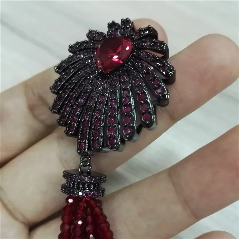 Boho в богемном стиле цвет красного вина стекло с бахромой Обувь пистолет черный