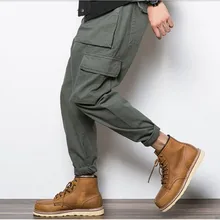 Мужские повседневные штаны в японском стиле; сезон осень-зима; свободные штаны-шаровары для мужчин с большим карманом; рабочие длинные брюки; брюки для танцоров