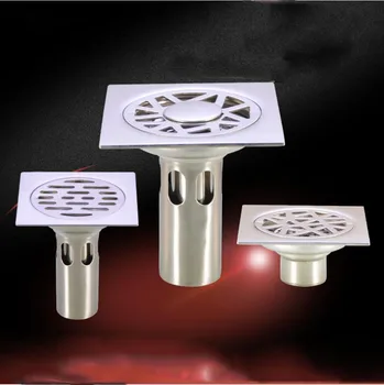 

10cm Stainless Steel Floor Drain Square Bathroom Shower Waste Drainer Kitchen Double Anti-odor Floor Drain Grate