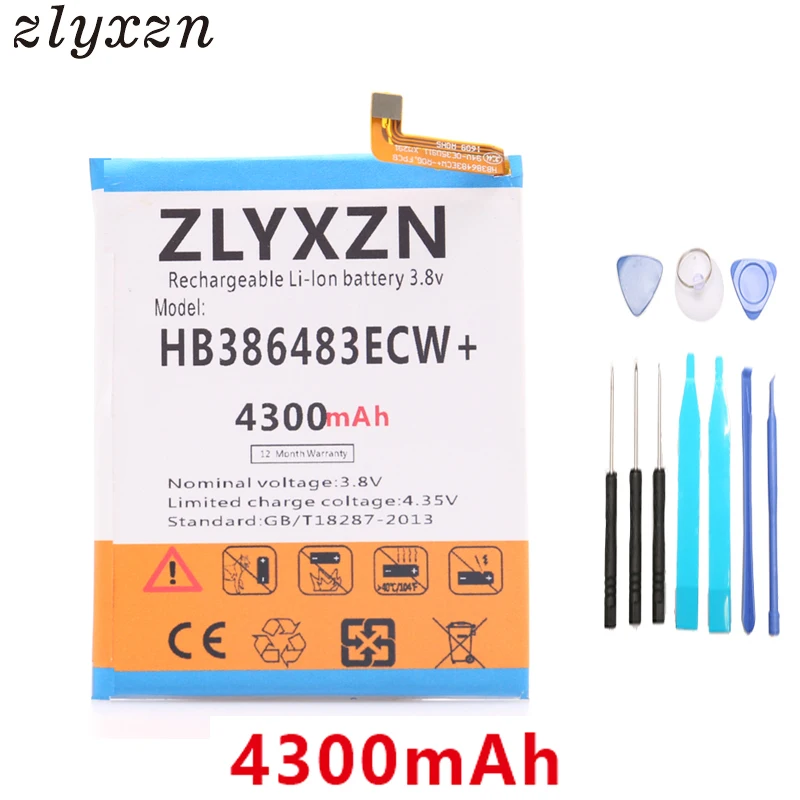 

4300mAh HB386483ECW+ Battery for Huawei honor 6X Maimang 5 G9 Plus MLA-AL00 MLA-AL10 G9Plus Phone battery +tools