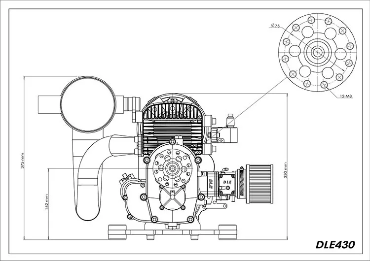 DLE430 430CC бензин/бензиновый двигатель для Paramotor/Delta крыло самолета/скольжение самолет/светильник самолет