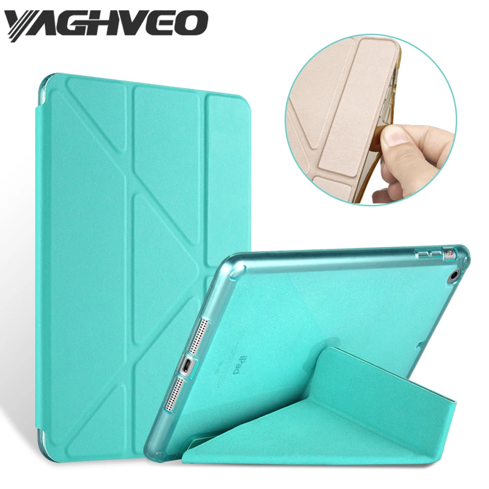 For iPad Mini 4/3/2/1 Folding Flip Case Smart Cover for Apple iPad Mini 2 7.9 inch Multi Shape Folding Auto Wake Up Sleep Case