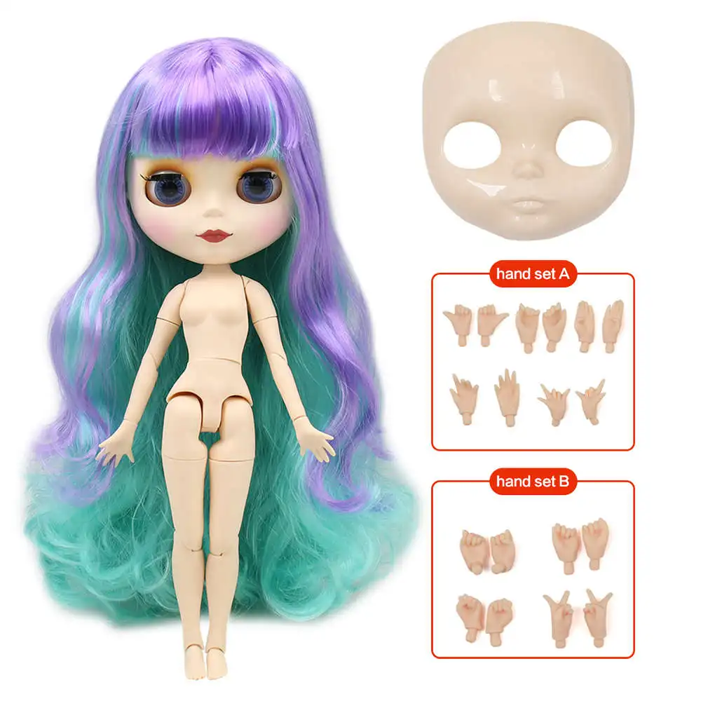 Blyth кукла ледяная фабрика шарнирное тело DIY обнаженные игрушки BJD модные куклы девочка подарок Специальное предложение Горячая Распродажа с лицом оболочки ручной набор A& B - Цвет: Joint body doll