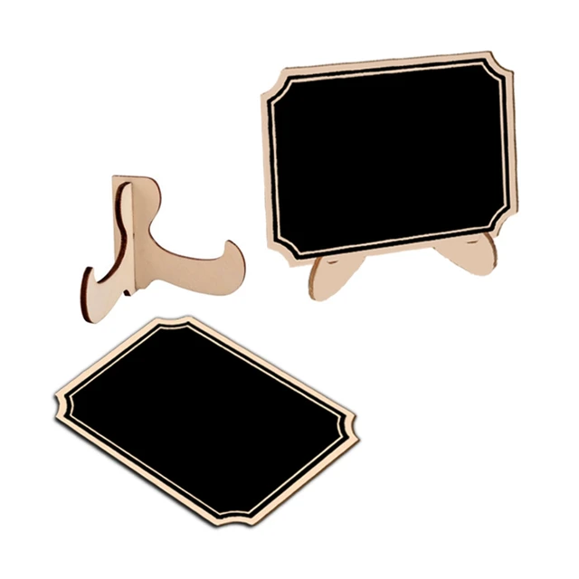 10pcs Mini Wooden Blackboard Message Rectangular Slate Board Cards