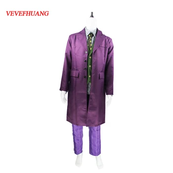 

VEVEFHUANG Batman The Dark Knight Joker Costume Batman Joker Suit Outfits Classic Halloween Cosplay Movie Hero Costume Full Set