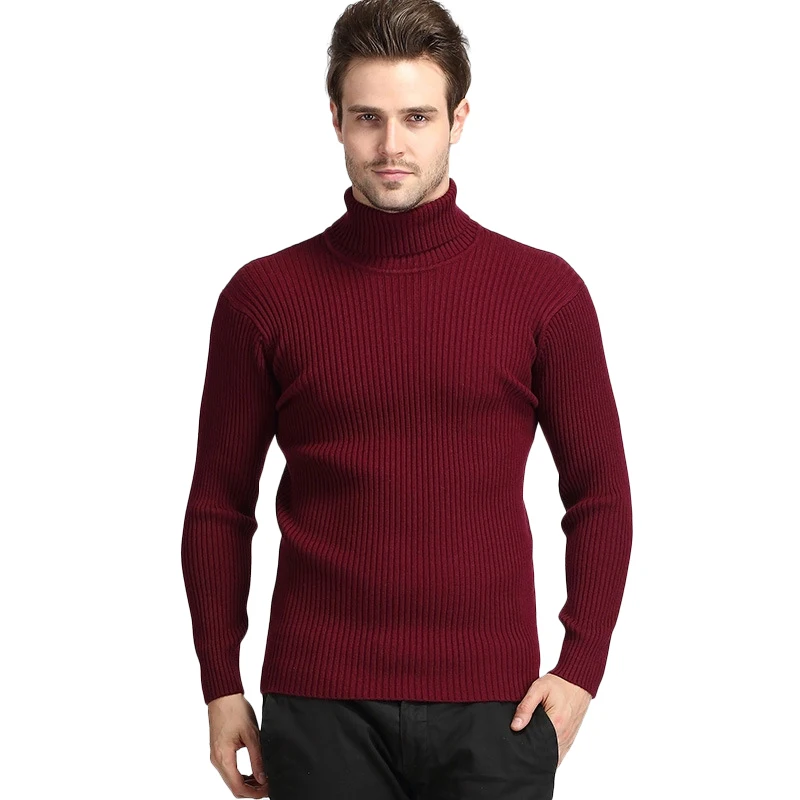 Winter Thick Warm Cashmere Sweater Men Turtleneck Mens