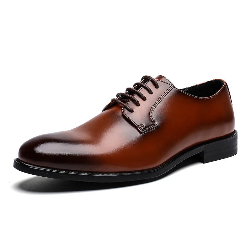 ZUNYU/Новинка; Мужские броги из высококачественной натуральной кожи; деловая модельная обувь bullock на шнуровке; мужские оксфорды; Мужская официальная обувь - Цвет: brown