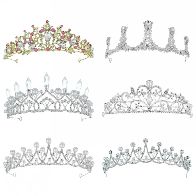 

Diverse Silver Gold Color Crystal Crowns Bride tiara Fashion Queen For Wedding Crown Headpiece Wedding Hair Jewelry Accessories