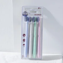 4 шт бамбуковая древесная зубная щетка красота Smlie антибактериальная зубная щетка мягкие черные головки зубная щетка для ухода за полостью рта зубная щетка