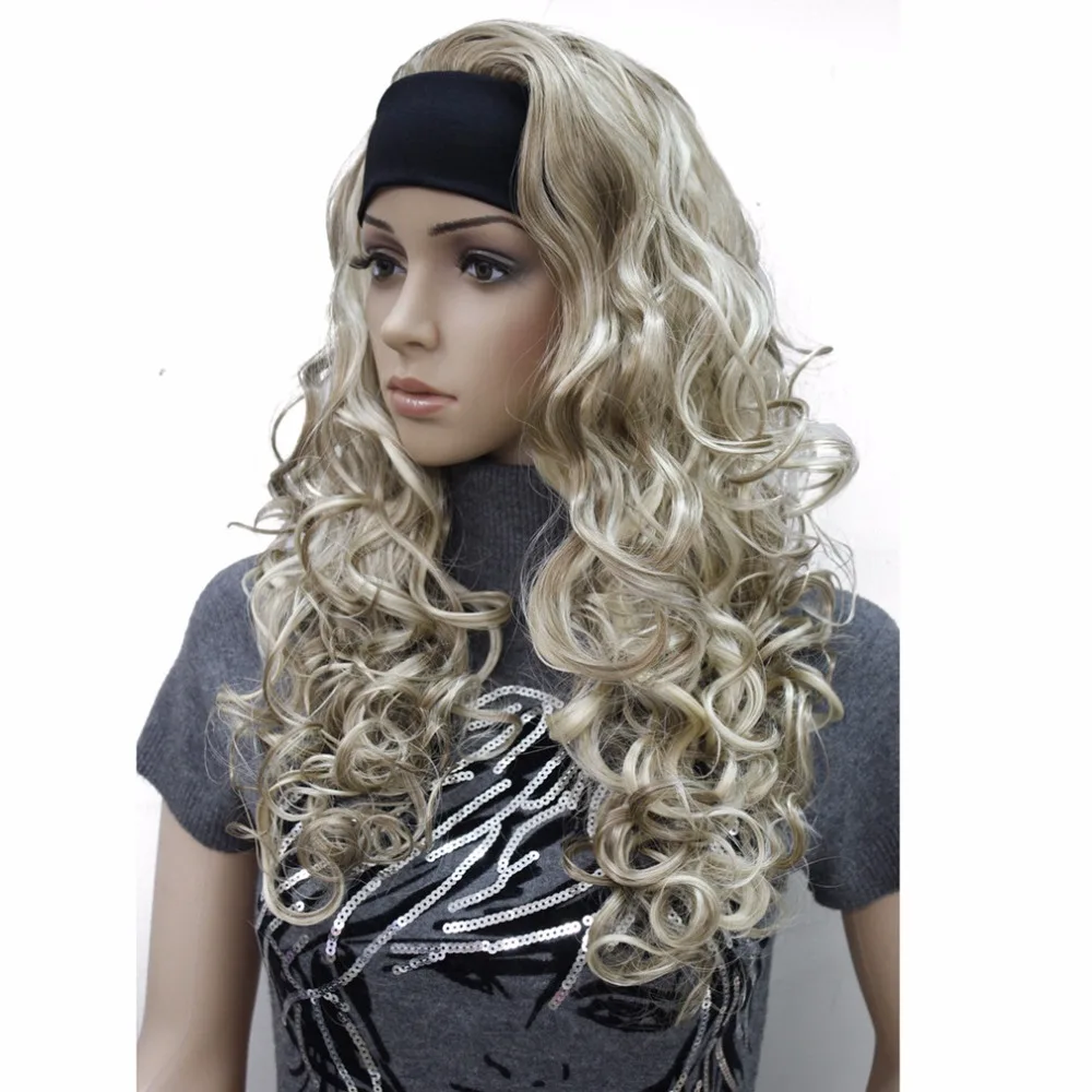 StrongBeauty женский синтетический парик длинные вьющиеся волосы 3/4 черный/светлый