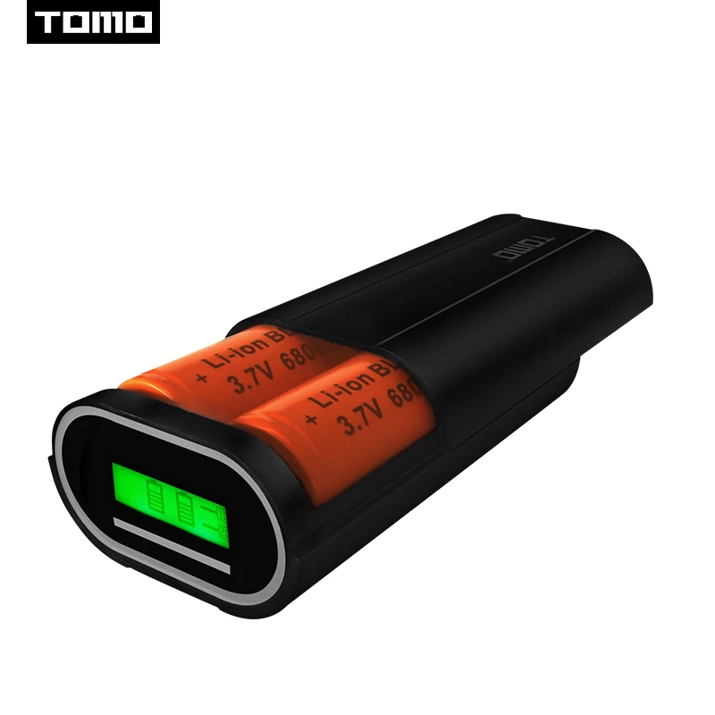 Tomo D2 USB Li-Ion интеллектуальное зарядное устройство портативный lcd умный мобильный внешний аккумулятор чехол с двумя аккумуляторами 26650 с двумя выходами