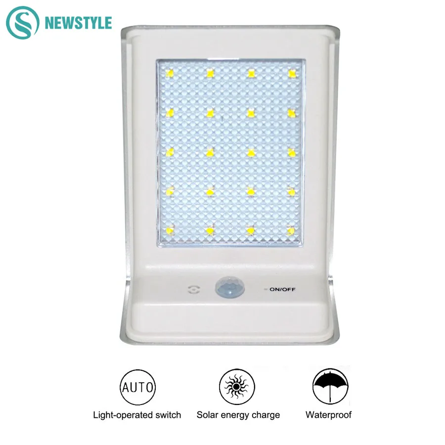 

3 Modes Motion sensor Solar Light 20Leds Waterproof Outdoor LED Solar Lamp for Energy Saving for street aisle garden lights