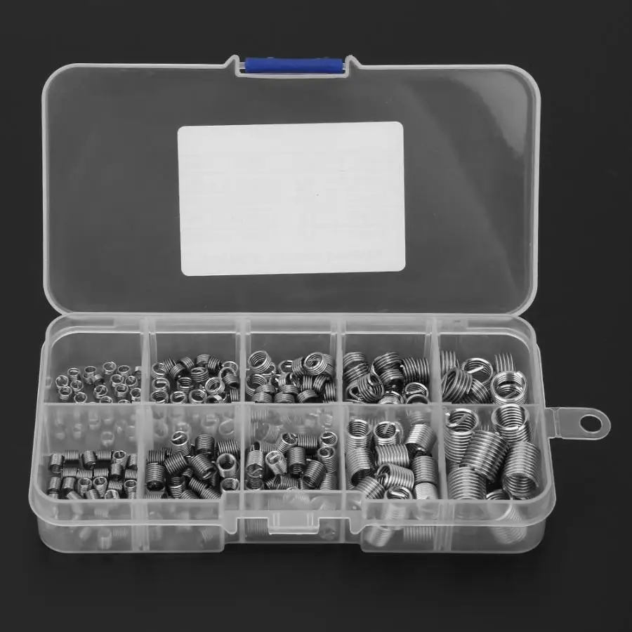  240Pcs Stainless Steel Threaded Insert Wire Screw Sleeve Thread Repair Insert Kit Coiled Wire helic