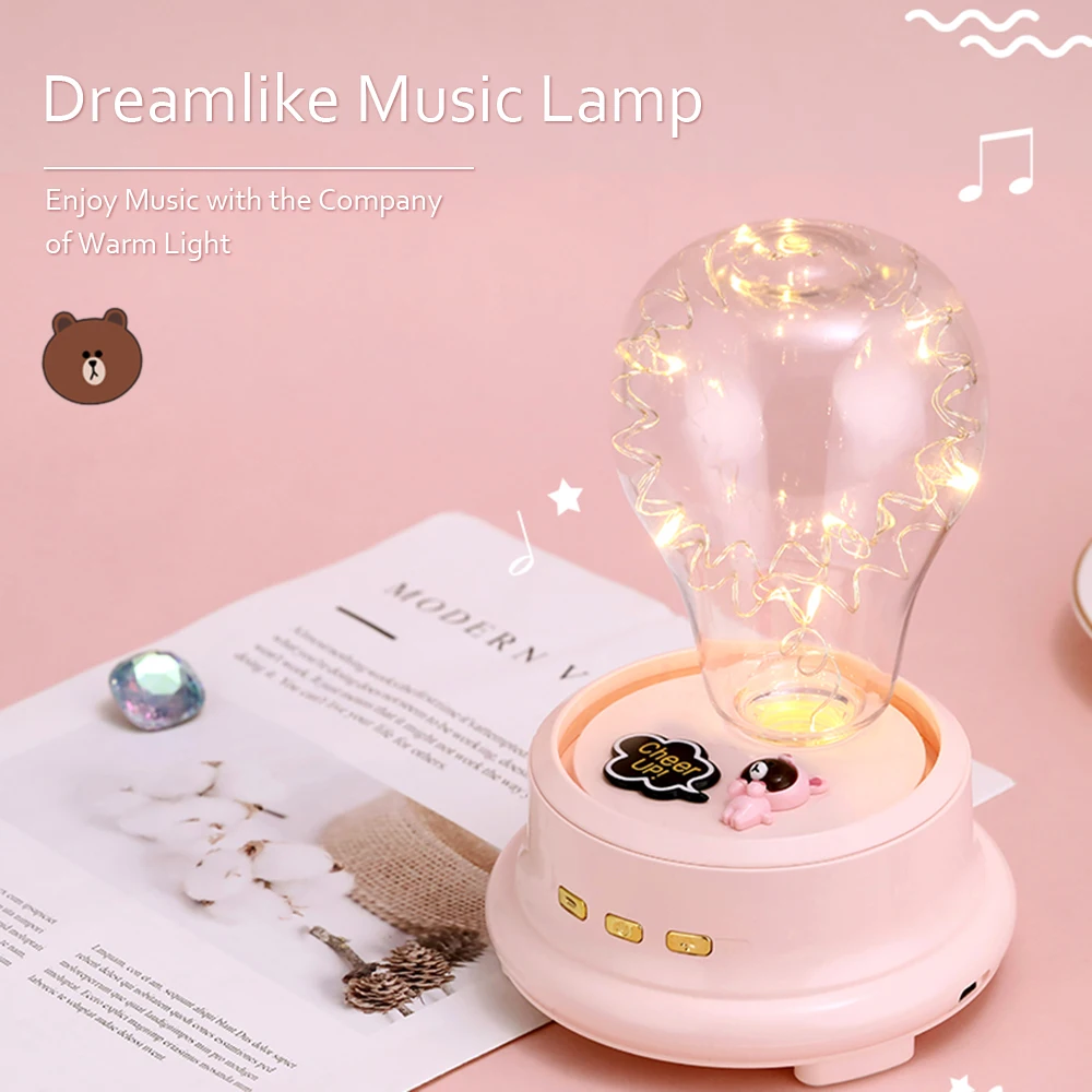 Украшение дома Dreamlike Музыка лампа прекрасный светодиодный ночник зарядка через