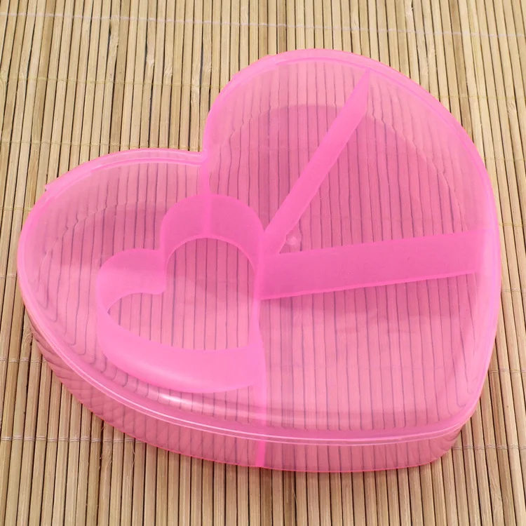Розовый/белый/фиолетовый Новый 5 слотов Лидер продаж сердце Пластик коробки DIY Организатор Бусины для хранения ювелирных изделий Коробки