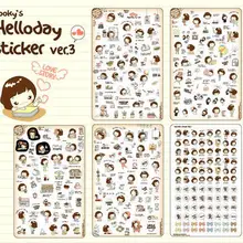 5 шт./лот Милая корейская мода Helloday печенье девушка прекрасный ПВХ стикер