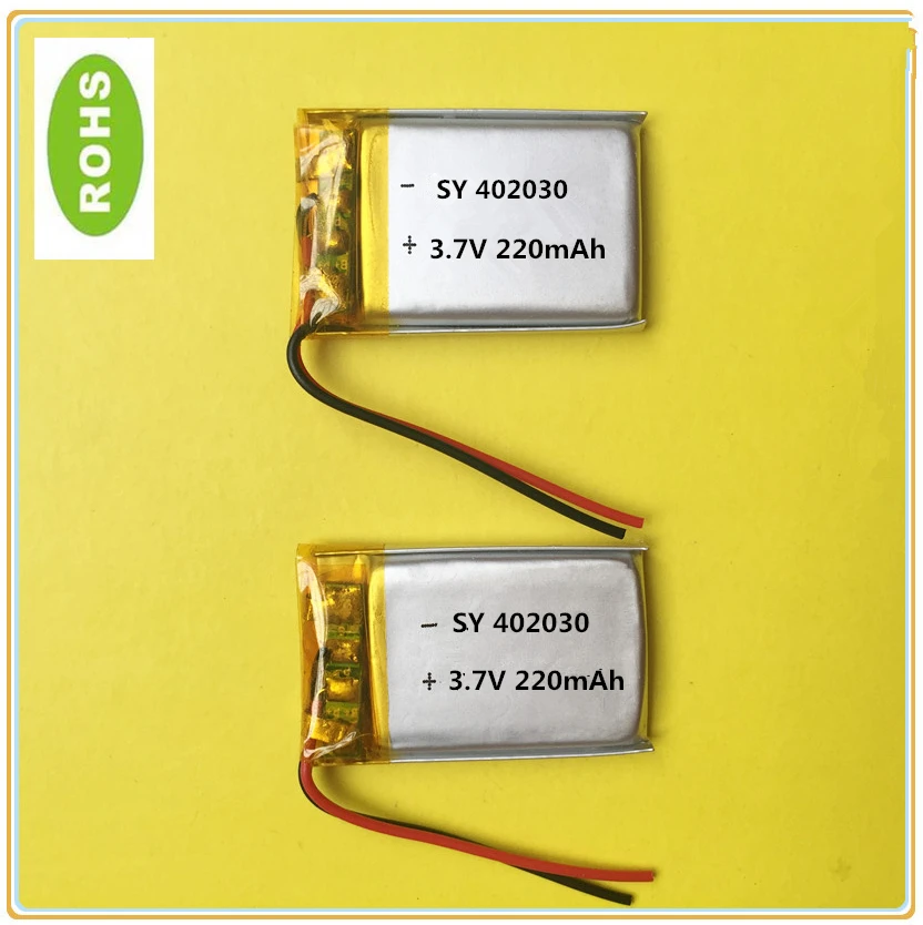 

1pcs Free Shipping Polymer lithium battery 3.7 V, 402030 042030 220mah CE FCC ROHS MSDS quality certification