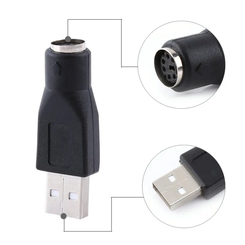 

2pcs/Pack USB 2.0 A Male to for PS2 Female Adapters Converter Connector Use For PC Computer Keyboard Mous