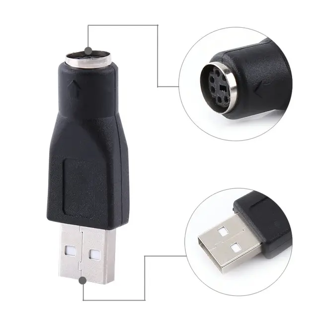 2pcs/Pack USB 2.0 A Male to for PS2 Female Adapters Converter Connector Use For PC Computer Keyboard Mous