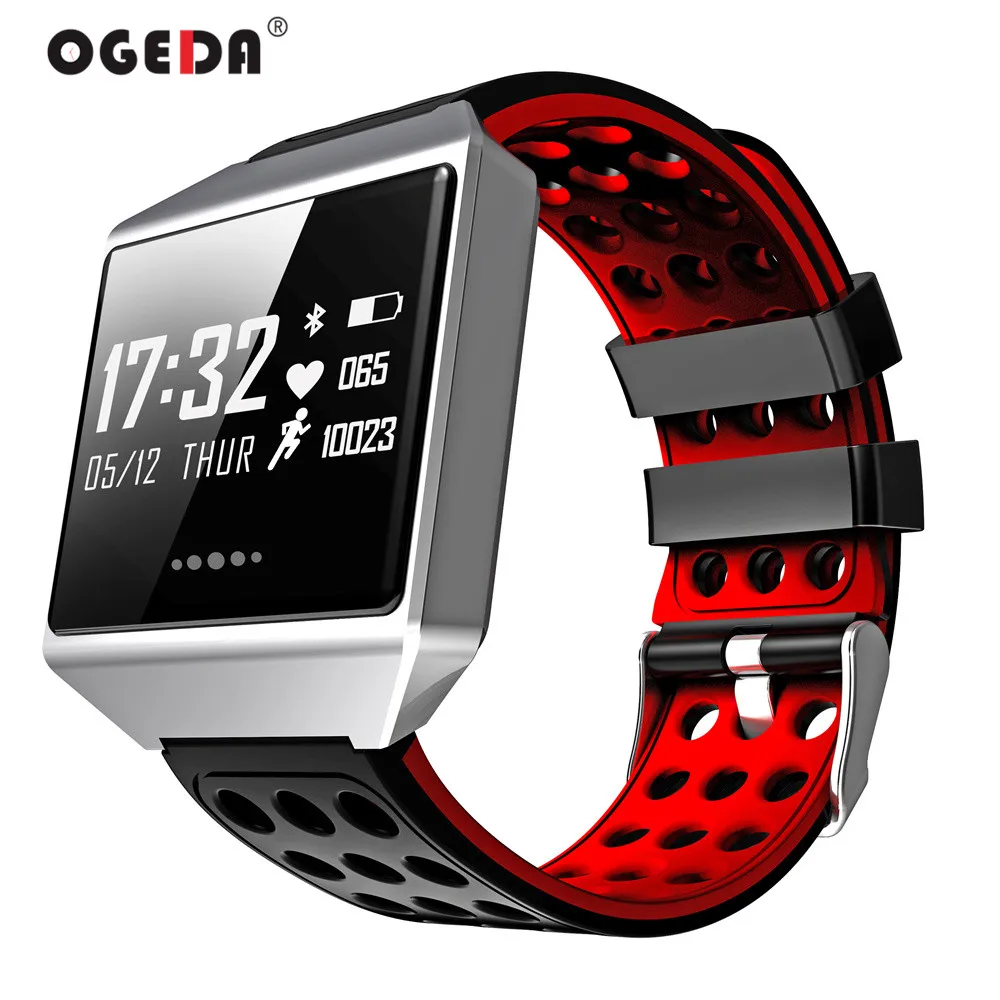 

OGEDA Men Sport Smart Watch Blood Pressure Fitness Tracker Dynamic Heart Rate Monitor Sport Waterproof Watch Bracelet CK12 Clock