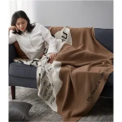 160*130 см, большие размеры, Скандинавское Хлопковое трикотажное одеяло, многофункциональное одеяло, одеяло для дивана, Модное детское одеяло