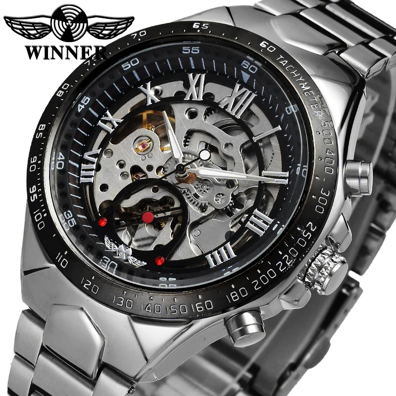 

Winner New Number Sport Design Bezel Golden Watch Mens Watches Top Brand Luxury Montre Homme Clock Men Automatic Skeleton Watch