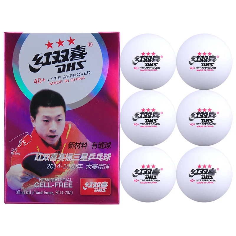 

6 Balls/Box DHS 3 Star D40+ Table Tennis Balls New Material Plastic Poly Ping Pong Balls ITTF approved Seam professional ball