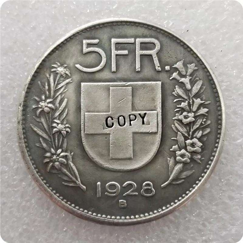 1924B,1928-B Switzerland 5 Francs COIN COPY commemorative coins-replica coins medal coins collectibles - Цвет: 1928B