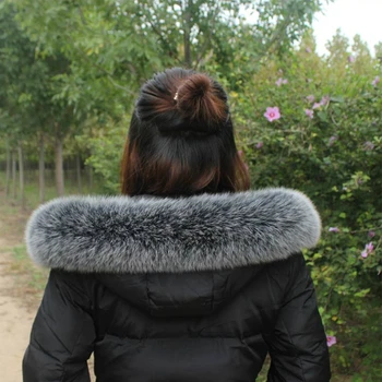

Womens New Real Fox Fur Collar 60cm Scarf 100% Genuine Natural Fox Fur Scarves Collar Detachable Collars For Women Factory