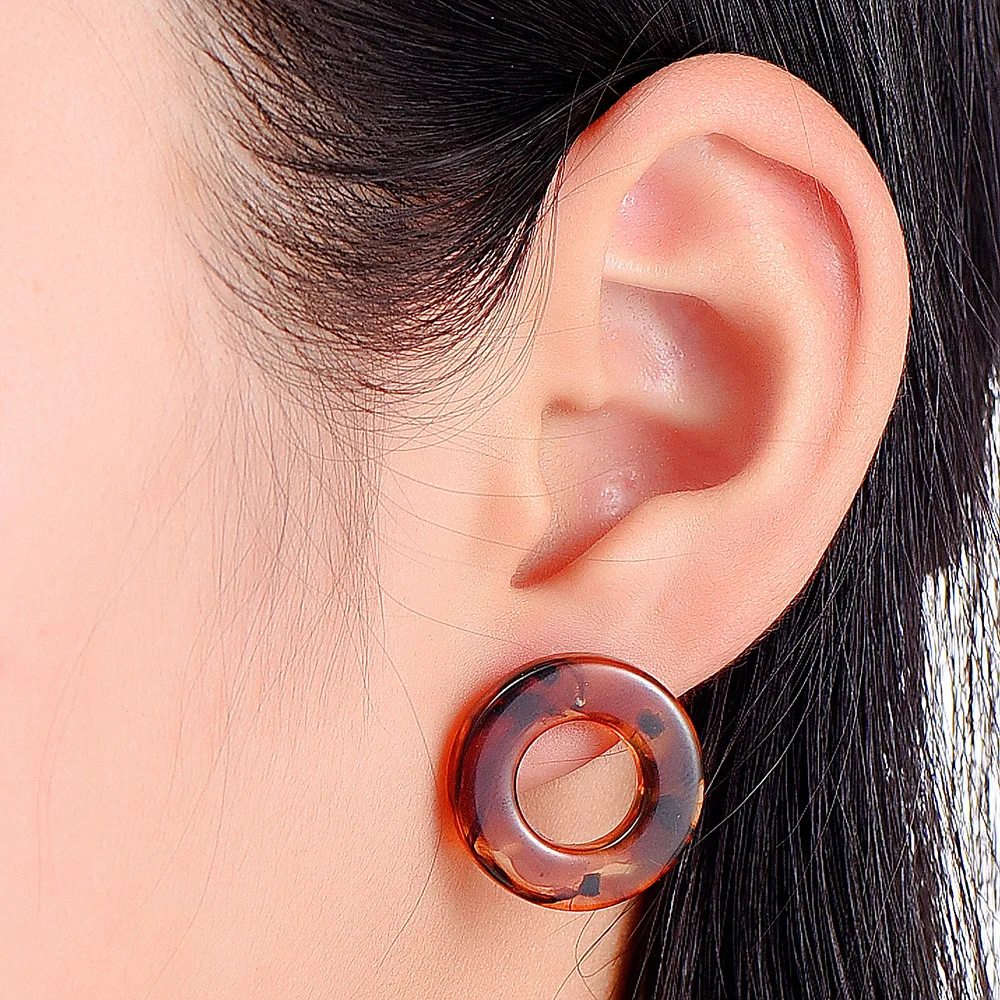 

Chadestinty Simple Earring For Women Big Round Acrylic Stud Earrings Circle Earings Female Statement Jewellery oorbellen
