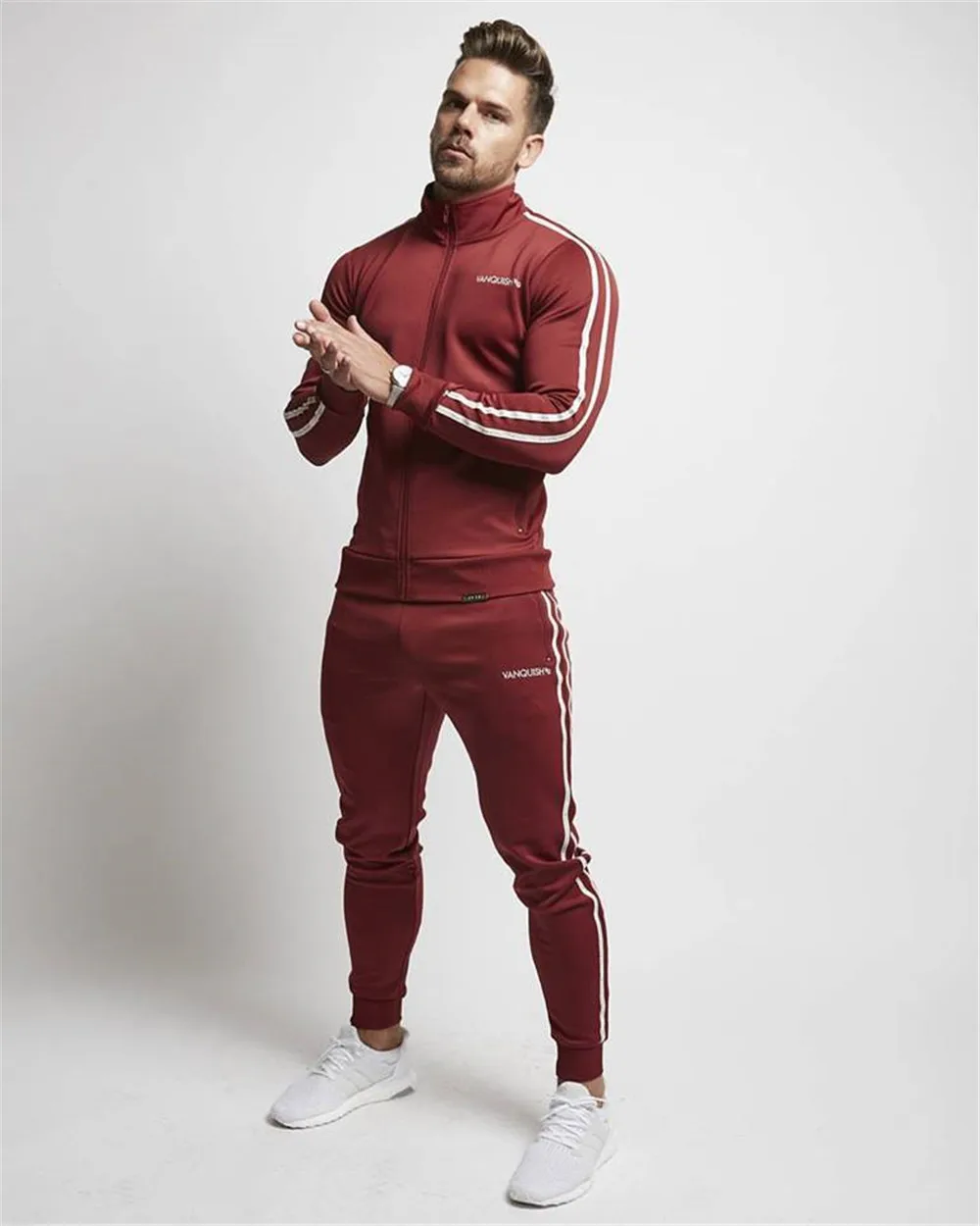 

Men Tracksuit Sportswear Zip Up Sport Jacket Sweater Sweatshirt+pants Male Running Jogging Leisure Workout Gym Set Sport Suit
