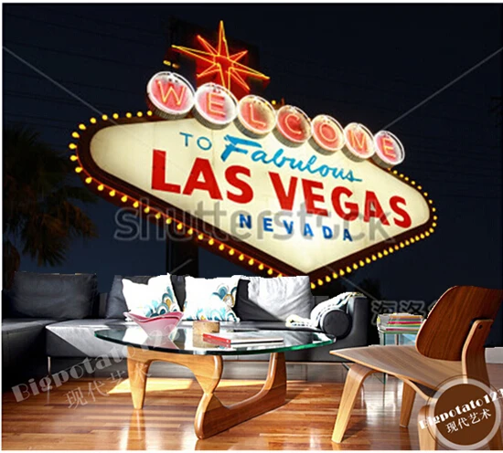 Пользовательские фото обои добро пожаловать в сказочный Las Vegas большой росписи