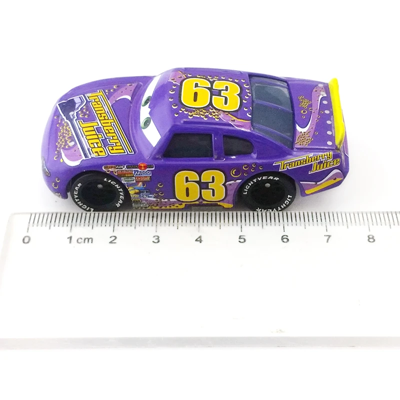 Disney Pixar Cars No.63 трансберри сок Металл литье под давлением игрушечный автомобиль 1:55