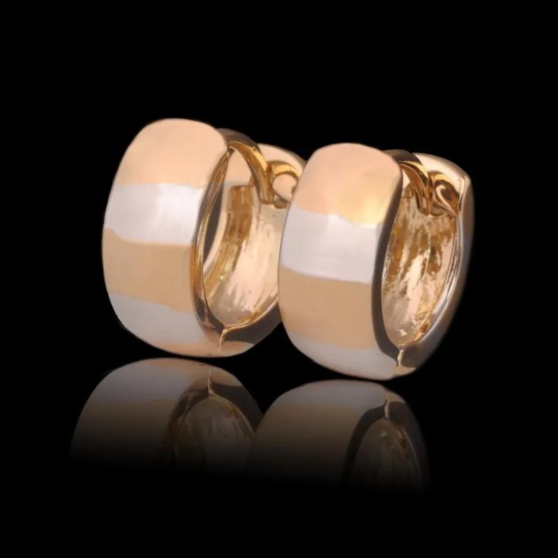 MxGxFam гладкие серьги-кольца для женщин без камня классический стиль микс 18 белого золота цвет