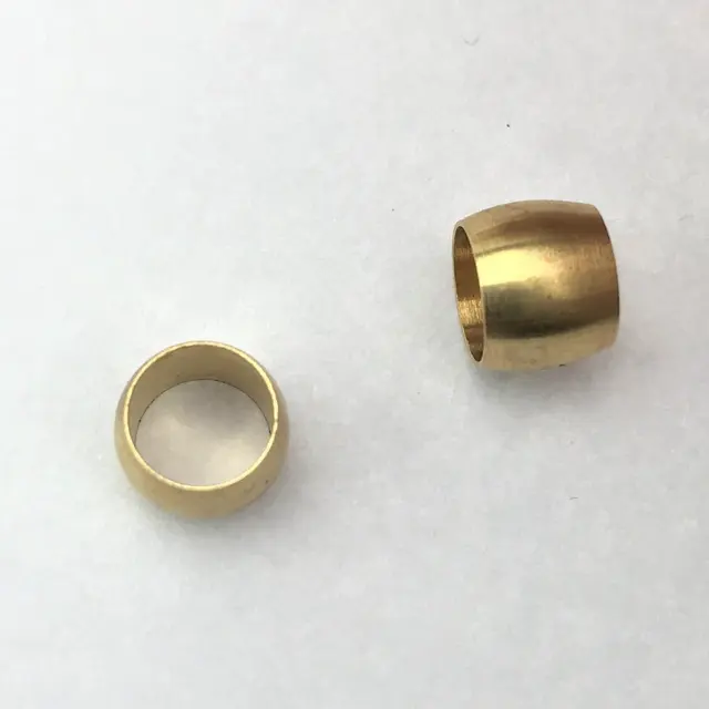 1/4" 3/8" 1/2" Brass Air Brake Copper Tubing Brass Compression Sleeve