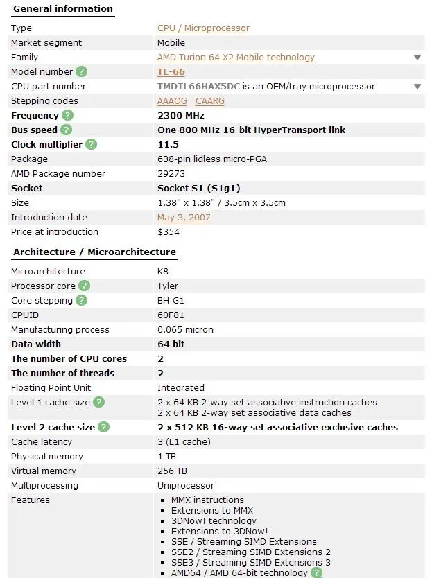 Процессор AMD ноутбук Turion TL-66 TMDTL66HAX5DM процессор 1 м кэш/2,3 ГГц/разъем S1/двухъядерный ноутбук процессор TL66 TL 66