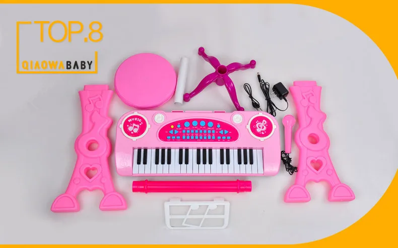 37-key электронная клавиатура плеер барабаны 2 в 1 игрушка фортепиано Крытый дети игрушки для детей Игрушка музыкальный инструмент Обучение Образование