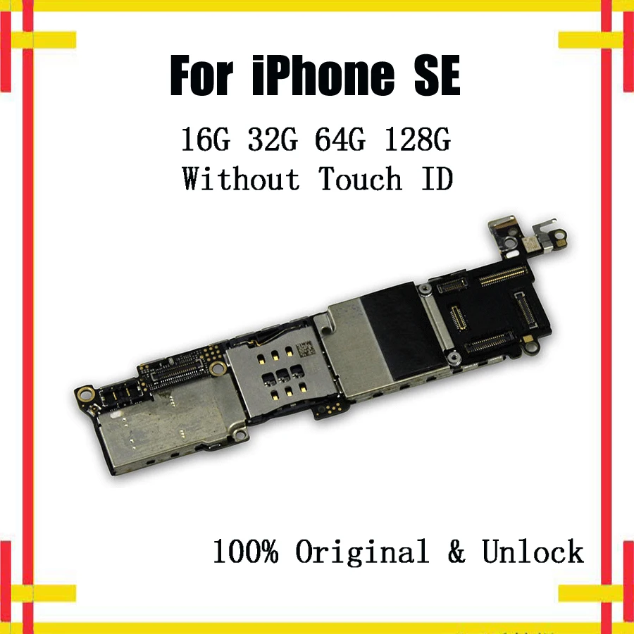 

Original Unlocked Mother board For iPhone SE without Touch ID Mainboard for 16G 32G 64G 128G Logic Board Motherboard Free iCloud