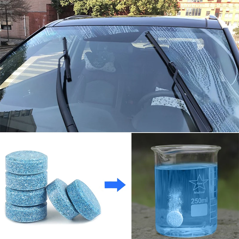 

5 Pcs Car Windshield Wiper Washer Concentrated Effervescent Tablets Solid Window Cleaner Car Tidy Glass Fluid Screen Detergent