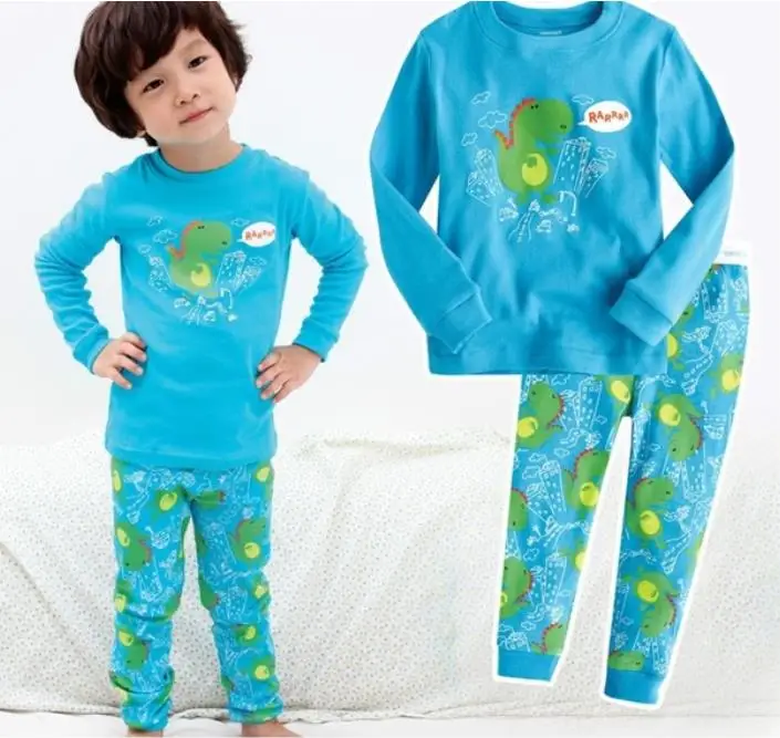 Весенне-осенние детские пижамы; домашняя одежда для детей; пижамы с принтом животных для мальчиков и девочек; одежда для сна с длинными рукавами; хлопковая ночная рубашка - Цвет: Style 15