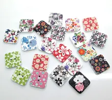 Botões de costura em forma de madeira, 50 peças de flores mistas botões de costura para crianças roupas scrapbooking artesanato decorativo acessórios diy