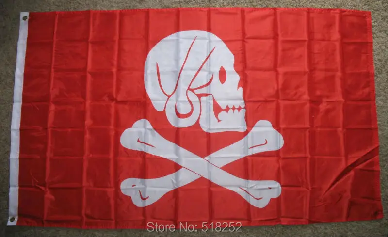 

Captain Every Jolly Roger Red Pirate Flag 3x5 FT 150X90CM Banner 100D Polyester Custom flag grommets 6038, free shipping
