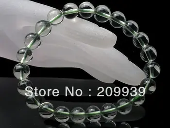 

huij 00129 Good Quality Natural Green Crystal Quartz Hand Bracelet 8mm round beads