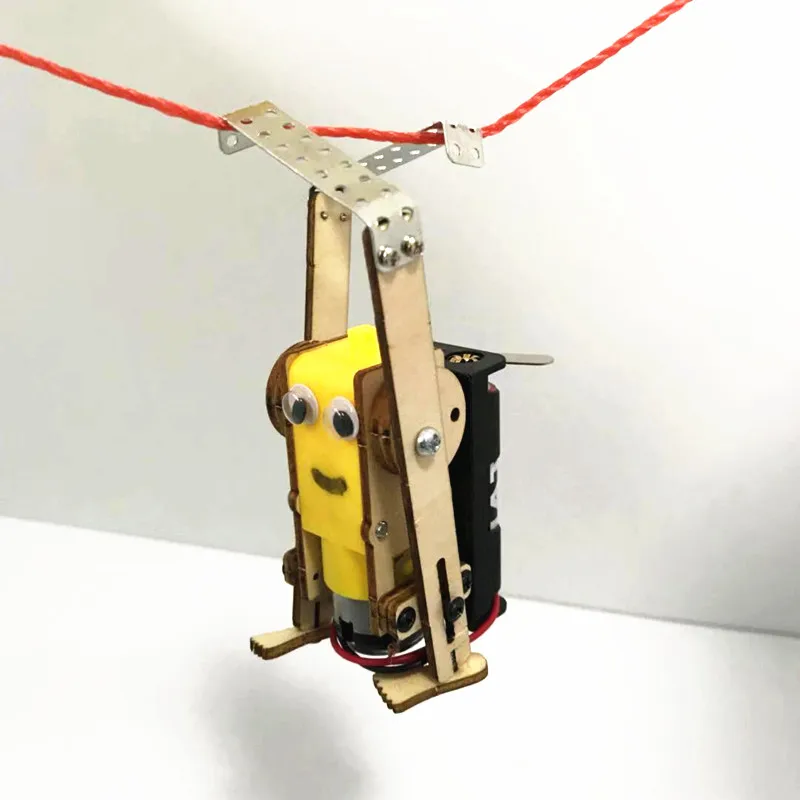 awesome  Happyxuan DIY Electric Robot Rope Climbing Kids Science Discovery Toys STEM Education Physics Exper