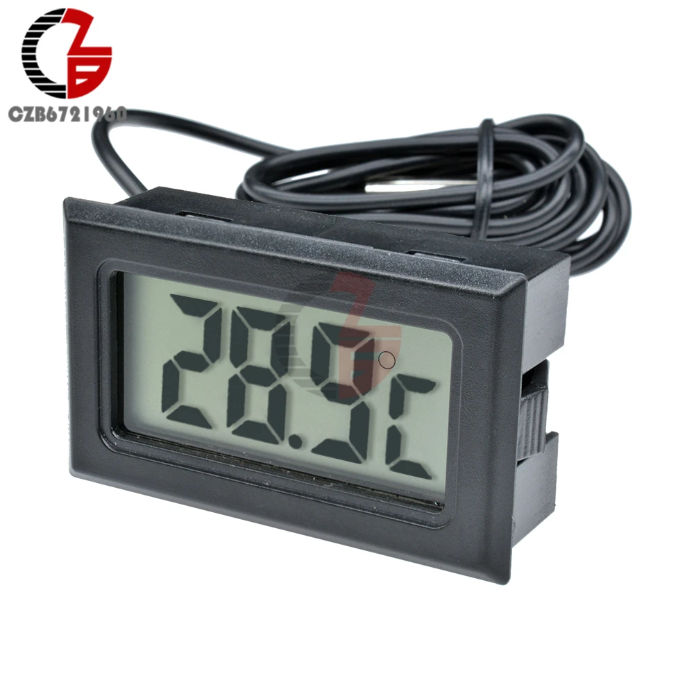 

1M Dual LED Display Digital Thermometer Fridge Refrigerator Aquarium Auto Car Temperature Sensor Meter Detector Tester Monitor