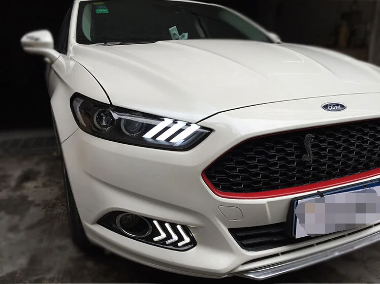 Автомобильный Стайлинг 2013- для Ford Mondeo Fusion фары Mustang стиль светодиодный фары DRL Объектив двойной луч HID Xenon Биксеноновые линзы