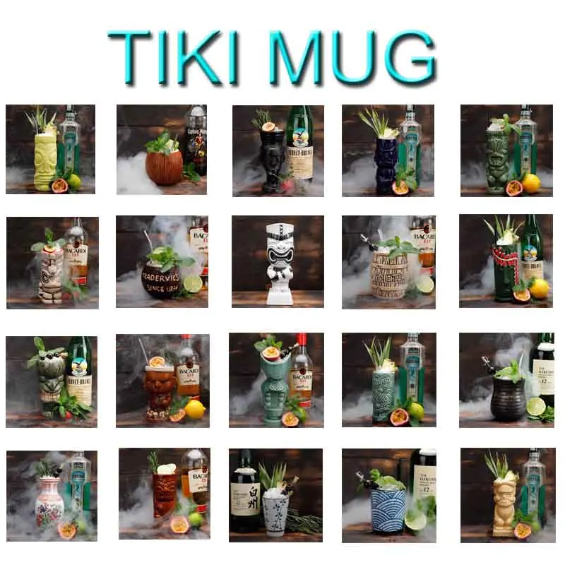 Tiki bar tiki для стакана коктейля чашки гавайская индивидуальность стеклянный Тотем
